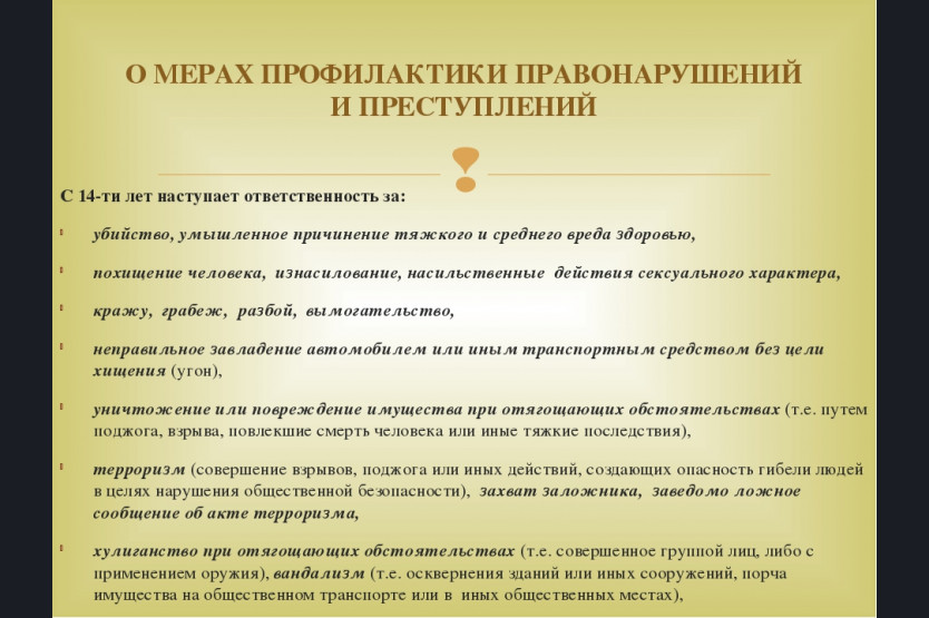План по профилактике правонарушений на год